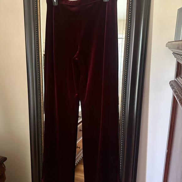 Citrine Velvet Burgundy Trousers - Picture 3 of 5